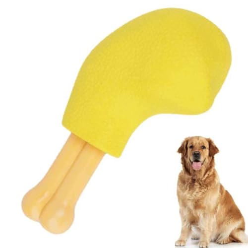Realistisches Hühnerbein Hundespielzeug für Training und Zahnen, aus strapazierfähigem Gummi und Nylon von yeeplant