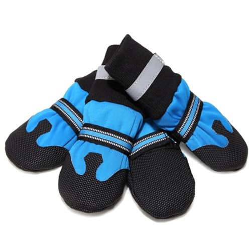 Reflektierende wasserdichte warme Schuhe für Hunde: atmungsaktive, rutschfeste Welpen-Stiefel, Socken, Pfotenschutz für Welpen, 4 Stück Reflektierende wasserdichte warme Schuhe für Hunde: atmungsaktive, rutschfeste Welpen-Stiefel, Socken, Pfotenschutz für Welpen, 4 Stück von yeeplant