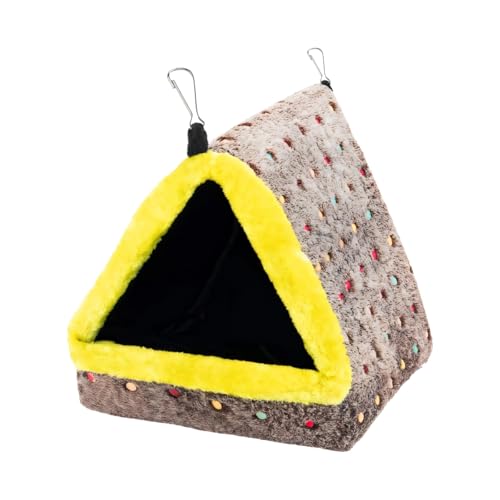 Schlafsack für den Winter, Sittichnest für Käfig, Vogelhaus ist gemütlich, warmes Fleece-Dreieck-Vogelbett für Papageien, Meerschweinchen, Chinchillas, Innenausstattung, schwarz, hängendes Design von yeeplant