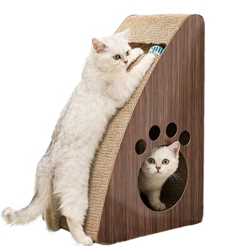 Schräger Kratzbaum Katze Spaß Wellpappe für Zubehör Kätzchen Grind Kratzfest Interaktiver Vertikaler Pfosten von yeeplant