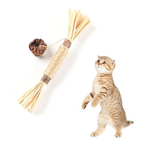 Silvervine Kätzchen-Kauspielzeug, interaktives Katzen-Beißstab, leicht, natürlich, tragbar, Holz von yeeplant