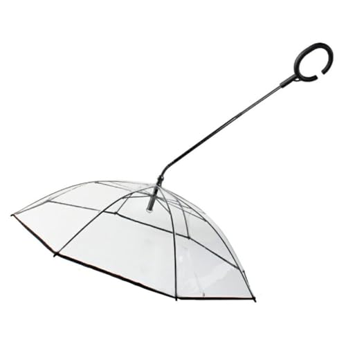 Transparenter verstellbarer Haustier-Regenschirm mit abnehmbarer, wasserdichter Leine für Hunde, ideal für regnerische Spaziergänge von yeeplant