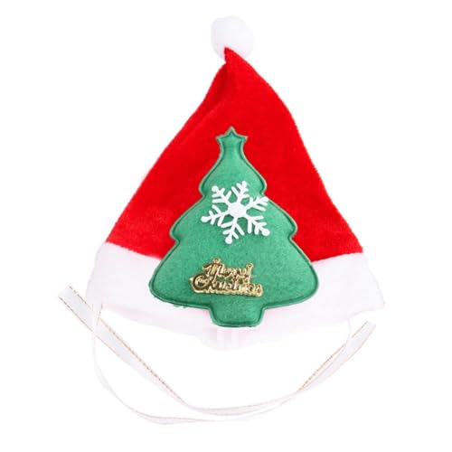 Verstellbare Festliche Nikolausmütze für Haustiere, atmungsaktive Weihnachts-Cosplay-Kappe für Katzen und Welpen, bezaubernder 3D-Stil von yeeplant