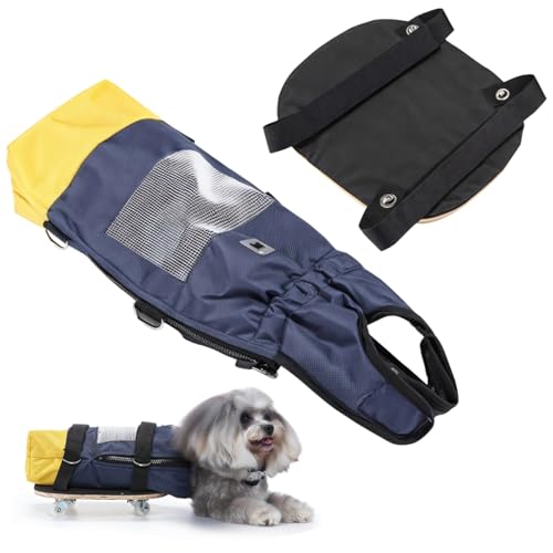 Verstellbare Hunde Mobilitätshilfe, Nylon Rollstuhl mit Netz, für Hunde 2,3-8,2 kg mit Schultergurt von yeeplant