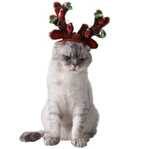 Verstellbare Kopfbedeckung mit niedlichem Hundegeweih – klassisches Haustierkostüm, Hut für modisches Weihnachts-Stirnband von yeeplant