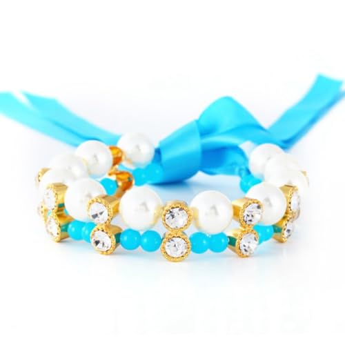 Verstellbares Halsband für Kätzchen, niedliche Welpen, einfache Perlen, Strass, Perlen, Kunsthalsband, Haustier: Umhängeband für Welpen Verstellbares Halsband für Kätzchen, niedliche Welpen, einfache Perlen, Strass, Perlen, Kunsthalsband, Haustier: Umhängeband für Welpen von yeeplant