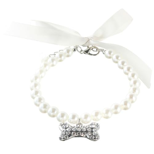 Verstellbares Hundehalsband mit süßem Knochen-Charm: Katzenhalsband, Kunstperle, lustiger Anhänger, Welpenhalsband, Haustier-Halskette Verstellbares Hundehalsband mit süßem Knochen-Charm: Katzenhalsband, Kunstperle, lustiger Anhänger, Welpenhalsband, Haustier-Halskette von yeeplant