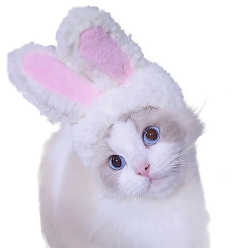Warmer, verstellbarer Hasen-Plüsch, lustiges Haustier-Kostüm, Hut für Katzen und Hunde – Geburtstags-Haustier-Kopfbedeckung von yeeplant