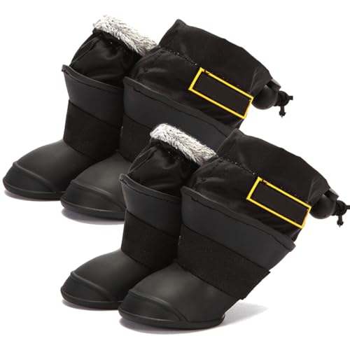 Wasserdichte Welpen-Regenschuhe: 4 warme Haustier-Silikon-Stiefel mit rutschfesten Pfotenschutz für kleine bis große Hunde im Freien Wasserdichte Welpen-Regenschuhe: 4 warme Haustier-Silikon-Stiefel mit rutschfesten Pfotenschutz für kleine bis große Hunde im Freien von yeeplant