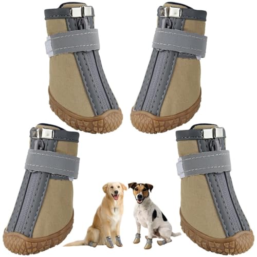 Weiche rutschfeste Haustier-Pfotenschutzstiefel, wasserdicht, atmungsaktiv, für Hunde, 4 Stück Weiche rutschfeste Haustier-Pfotenschutzstiefel, wasserdicht, atmungsaktiv, für Hunde, 4 Stück von yeeplant