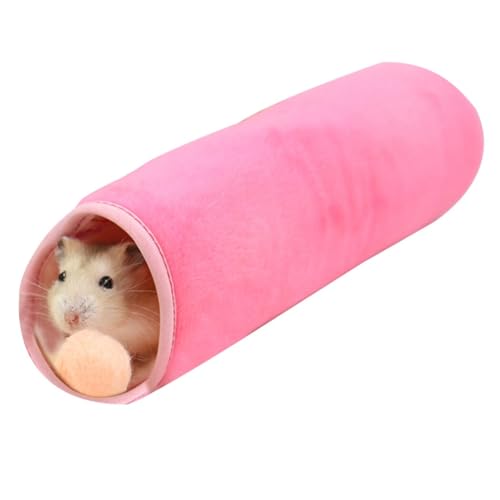 Weicher, winddichter Hängematten-Tunnel für Hamster, rosa blau, hängendes Kleintierbett für Haustiere im Winter von yeeplant