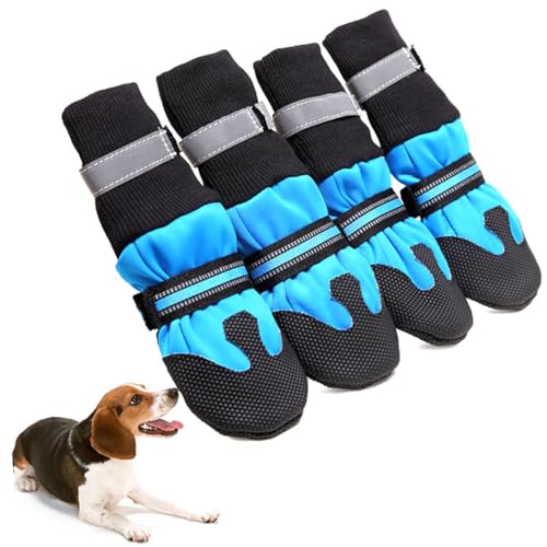 Welpenstiefel, weiche Pfotenschutz, wasserdicht, reflektierend, 4 Stück, rutschfest, atmungsaktiv, Tierschuhe, thermisch für Welpen Welpenstiefel, weiche Pfotenschutz, wasserdicht, reflektierend, 4 Stück, rutschfest, atmungsaktiv, Tierschuhe, thermisch für Welpen von yeeplant