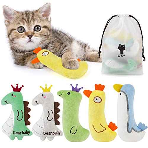 yeeplant 5 x Cartoon-Katzenminze-Kauspielzeug, interaktives Plüsch-Katzenspielzeug für Kätzchen yeeplant 5 x Cartoon-Katzenminze-Kauspielzeug, interaktives Plüsch-Katzenspielzeug für Kätzchen von yeeplant
