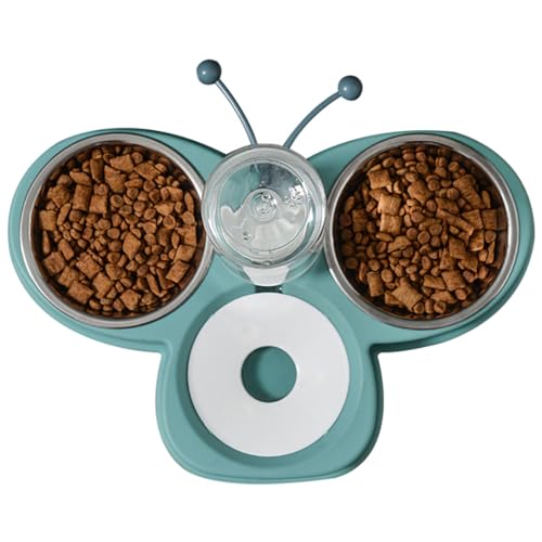 yeeplant Abnehmbarer Edelstahlnapf für Hunde und Katzen, Doppelnapf mit Schmetterlingsständer und automatischem Wasserspender, geeignet für kleine bis mittelgroße Haustiere yeeplant Abnehmbarer Edelstahlnapf für Hunde und Katzen, Doppelnapf mit Schmetterlingsständer und automatischem Wasserspender, geeignet für kleine bis mittelgroße Haustiere von yeeplant