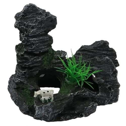 yeeplant Aquarium Mountain View Stone Rock Resin mit künstlichem Moos Dekoration für Aquarium von yeeplant