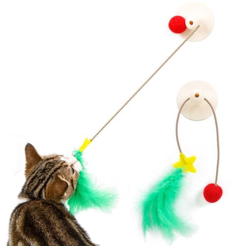 yeeplant Festliches Kätzchen-Zauberstab, abnehmbar, lustiges Haustierspielzeug, Weihnachts-Katzen-Teaser mit Saugnapf, Kunstfeder, interessant yeeplant Festliches Kätzchen-Zauberstab, abnehmbar, lustiges Haustierspielzeug, Weihnachts-Katzen-Teaser mit Saugnapf, Kunstfeder, interessant von yeeplant