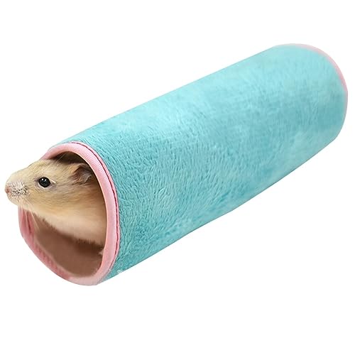 yeeplant Hängende Tunnelhängematte für Kleintiere, weiches winddichtes Schlauchbett in Rosa und Blau, perfekt für Hamster, Winter Edition von yeeplant