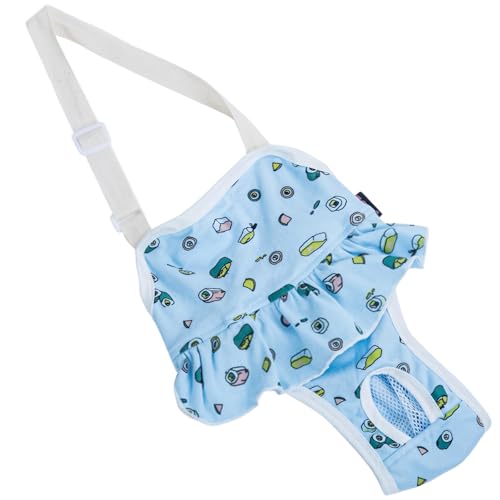 yeeplant Hundewindel-Hosenträger mit Cartoon-Design, verstellbare Baumwollhose mit Rückenöffnung, Blau von yeeplant
