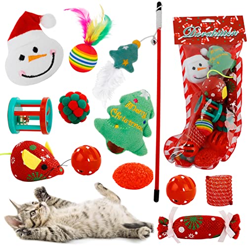 yeeplant Interaktives Weihnachts-Katzenspielzeug, festliches Kätzchen-Spielset, Katzenball-Spielzeug für Urlaubsspaß, 12 Stück yeeplant Interaktives Weihnachts-Katzenspielzeug, festliches Kätzchen-Spielset, Katzenball-Spielzeug für Urlaubsspaß, 12 Stück von yeeplant