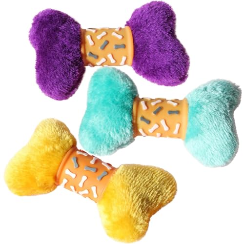 yeeplant Kauspielzeug für Welpen, Knochenform, Plüsch, Zahnreinigungsspielzeug, 3 Stück yeeplant Kauspielzeug für Welpen, Knochenform, Plüsch, Zahnreinigungsspielzeug, 3 Stück von yeeplant