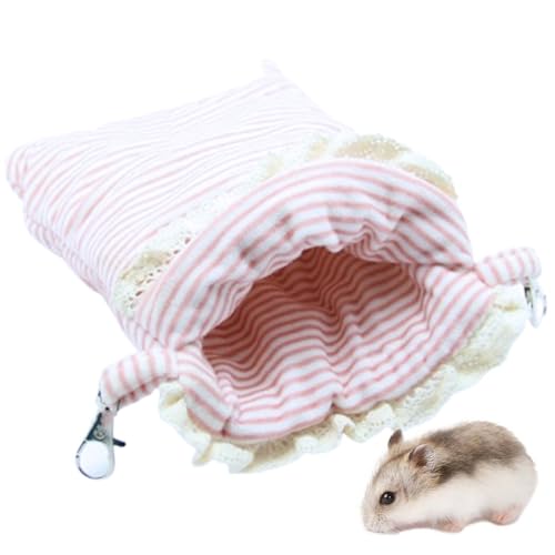 yeeplant Leichte Hängematte für Kleintiere: Thermo-Streifen-Tuch, niedliches Versteck Schlafsack für Hamster und Zuckergleiter von yeeplant