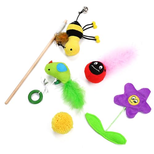 yeeplant Lustiges Beißen, interaktives Spielzeug, Katzenstab, sortiert, Feder, weich, tragbar, niedlich: Spielzeug, Kätzchen, 5 Stück yeeplant Lustiges Beißen, interaktives Spielzeug, Katzenstab, sortiert, Feder, weich, tragbar, niedlich: Spielzeug, Kätzchen, 5 Stück von yeeplant