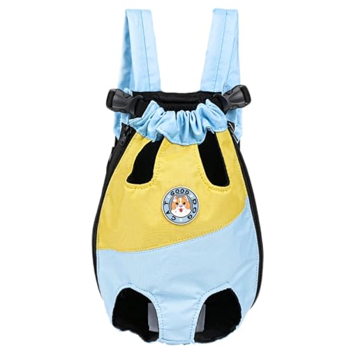yeeplant Reiserucksack für kleine Haustiere, Sicherheitsschnalle, verstellbare Schultergurte, Oxford-Gewebe, mehrere Größen S-XXXL, Blau und Gelb von yeeplant