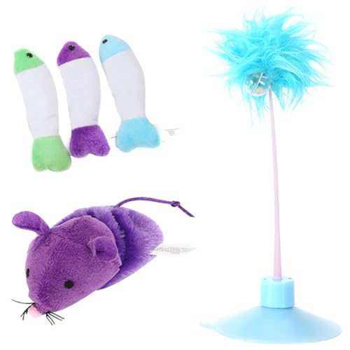 yeeplant Set Katzenspielzeug, interaktiv, niedlicher Teaser, Kauen, entzückender Fisch, Plüschtier, Haustier, lustiges Spielen yeeplant Set Katzenspielzeug, interaktiv, niedlicher Teaser, Kauen, entzückender Fisch, Plüschtier, Haustier, lustiges Spielen von yeeplant