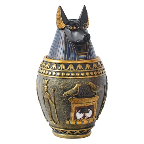 yeeplant Urne für Haustiere, Antike, ägyptische Anubis-Figur, 19,1 cm, Kunstharz, dekoratives ägyptisches Dekor, strukturierte Anubis-Figur für Haustierasche von yeeplant