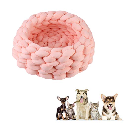 yinbaoer Großes Hundebett, Baumwollmaterial, waschbar, handgefertigt, Anti-Angst, Hundebett für drinnen und draußen, 1,40 cm, Rosa von yinbaoer