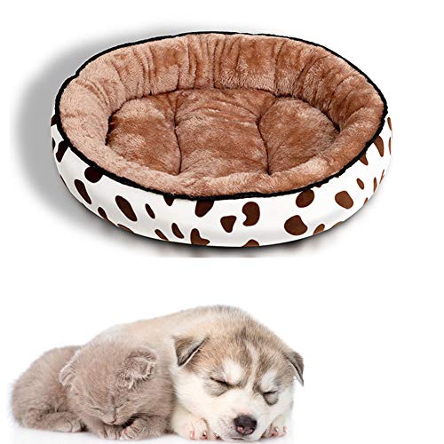 yinbaoer Haustierbetten für Hunde, rund, groß, waschbar, bequem, waschbar, für kleine Katzen und Hunde, Größe M, Braun von yinbaoer