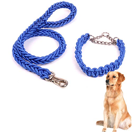 yinbaoer Hundehalsband und Leine, Sets Hundeleine, Hundehalsbänder und Leinen für kleine Hunde, Hundeleine, bequem, lange Hundeleine, Hundehalsband mit Leine, Hundetrainingsleine, Blau, 48 von yinbaoer