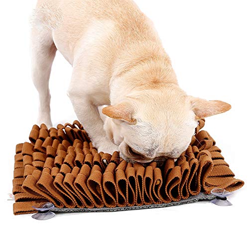 yinbaoer Hundeteppich Snuffle Mat für Hunde Dog Sniffing Pad Welpenmatte Dog Snuffle Mat Large interaktives Spielzeug für Hunde Dog Snuffle Blanket Brown von yinbaoer