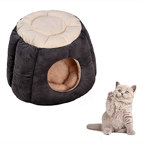 yinbaoer Katzenhöhle aus Baumwollmaterial, Haustierbetten für Hunde, Hundehütte, für kleine Hunde, Katzen, Welpen und Kätzchen, Grau von yinbaoer