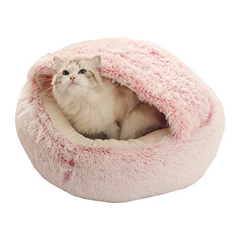 yinbaoer Katzennest-Stoff-Katzenbett, atmungsaktiv, gemütlich, tragbar, für Kätzchen, Welpen, kleine Hunde, 40 x 40, rosa Plüsch von yinbaoer