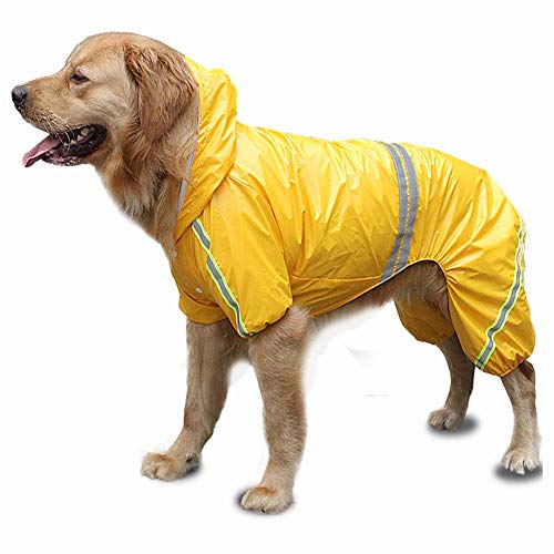 yinbaoer Wasserdichte Regenjacke für Hunde, wasserdicht, für Hunde mit Beinen, wasserdicht, für Haustiere, wasserdicht, komplett für Hunde, Gelb, 2XL von yinbaoer