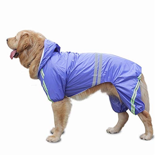 yinbaoer Wasserdichte Regenjacke für Hunde, wasserdicht, für Hunde mit Beinen, wasserdicht, für Haustiere, wasserdicht, komplett für Hunde und Blau, 2XL von yinbaoer