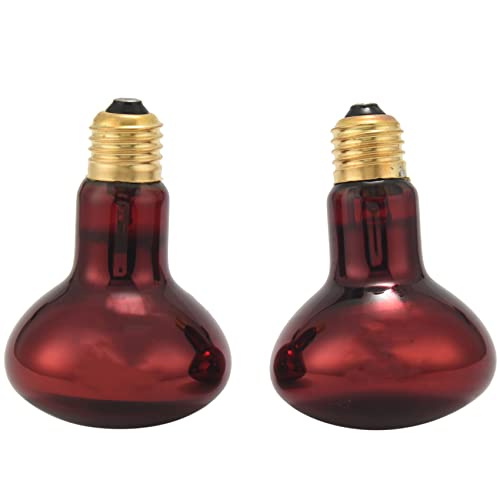 yoligan 100W 2 Pack Infrarot WäRme Lampe GlüHbirne Rot Licht GlüHbirne für Eidechsen Bartagamen ChamäLeons Schlangen Reptilien & Amphibien 220V von yoligan