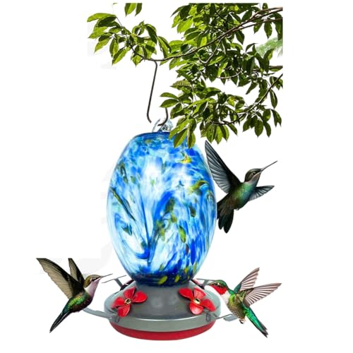 yomoe Vogelhäuschen für Den Garten zum Aufhängen im Freien, Vogelgeschenke für Frauen Vogelhäuschen Aus Mundgeblasenem Glas C yomoe Vogelhäuschen für Den Garten zum Aufhängen im Freien, Vogelgeschenke für Frauen Vogelhäuschen Aus Mundgeblasenem Glas C von yomoe