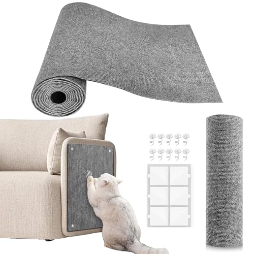 YONGJOY Katzenkratz-Couch-Möbelschutz, selbstklebende Katzenkratz-Pad-Abschreckung für Möbel, DIY Kletterkratzer für Indoor-Katzen (Hellgrau, 99,8 x 40,1 cm) von yongjoy