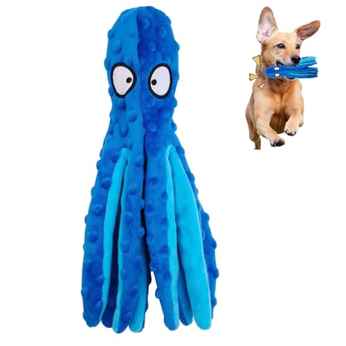 yongjoy Quietschendes Hundespielzeug, Knister-Hundespielzeug, Oktopus, interaktives Hundespielzeug zum Verstecken, Plüsch-Kauspielzeug für Welpen, perfekt für Welpen, kleine und mittelgroße Hunde, 1 yongjoy Quietschendes Hundespielzeug, Knister-Hundespielzeug, Oktopus, interaktives Hundespielzeug zum Verstecken, Plüsch-Kauspielzeug für Welpen, perfekt für Welpen, kleine und mittelgroße Hunde, 1 von yongjoy