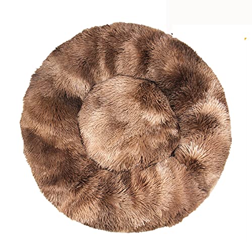 Beruhigendes Hundebett für kleine Hunde – Donut waschbar, kleines Haustierbett, Anti-Angst, rund, flauschiges Plüsch-Katzenbett, passend für Haustiere, Durchmesser 119 cm von youyoucool