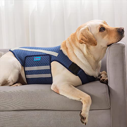 Yrenoer Hunde-Angstweste, Komfort-Hunde-Angstlinderungsjacke, atmungsaktive Shirts für Hunde, weiche Hunde-Angstmantel-Weste, Welpen-Angst-Warp, beruhigendes Donner-Shirt für Haustier (2XL, Blau) von yrenoer