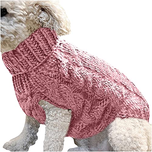 yruphome Hunde Pullover Hunde Rollkragen Strickpullover Winter Warme Hundepullover Hundepyjama Haustier Pullover Hundepulli Bequem Haustierkleidung FüR Kleine MittelgroßE Hunde Und Katzen von yruphome