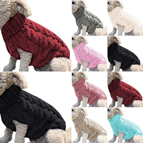 yruphome Hunde Pullover Hunde Rollkragen Strickpullover Winter Warme Hundepullover Hundepyjama Haustier Pullover Hundepulli Bequem Haustierkleidung FüR Kleine MittelgroßE Hunde Und Katzen von yruphome