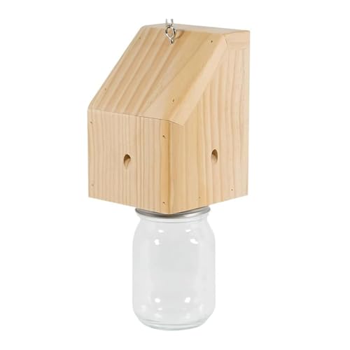 yuhlkopm Hängende Zimmermannsbienenfalle für den Außenbereich in der Natur. Natürliche hängende Bienenfallen im Loft Stil aus Holz. Bienenfallen für den Außenbereich, C von yuhlkopm