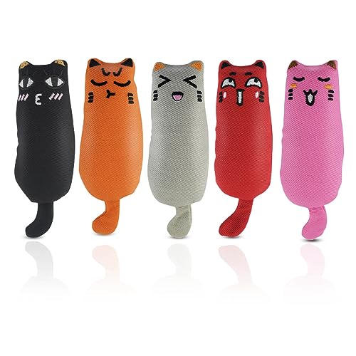 Soft Cat Toys for Indoor Cats Self Play Pet Supplies Cat Gifts Interactive Pillows Cat nip Filled Toys 5PCS Plush Kitten Teething Toys Set Cute Kitty Chew Bite Toys Resistant Cartoon Cat Mouse Toys von yuntop