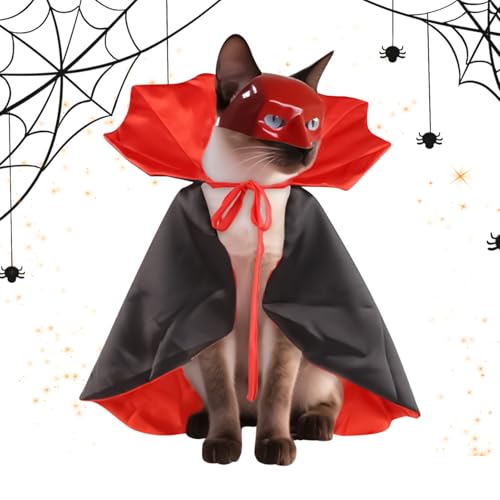 yupeuooe Halloween-Kostüm für Katzen, Umhang für den Innenbereich, Outfit, Umhang, Zubehör, atmungsaktives Design für Aktivitäten, Ausflüge, Spielen, Geburtstag, Urlaub, Haustier yupeuooe Halloween-Kostüm für Katzen, Umhang für den Innenbereich, Outfit, Umhang, Zubehör, atmungsaktives Design für Aktivitäten, Ausflüge, Spielen, Geburtstag, Urlaub, Haustier von yupeuooe