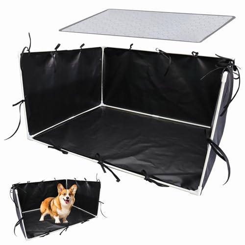 yupeuooe Hundepolsterpolster Tablett innen, Hundepee -Pad -Halter | Hund Splash Box Guard | Tragbarer 600D Einstellbarer Haustier -Toilettenzaun wasserdicht, einfach sauber für Welpen yupeuooe Hundepolsterpolster Tablett innen, Hundepee -Pad -Halter | Hund Splash Box Guard | Tragbarer 600D Einstellbarer Haustier -Toilettenzaun wasserdicht, einfach sauber für Welpen von yupeuooe