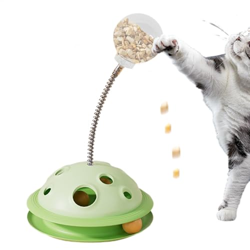 yupeuooe Katzenball-Spielzeug | Langsamer Futterspender | Selbstunterhaltungsball mit Federstab zum Spielen von Kätzchen yupeuooe Katzenball-Spielzeug | Langsamer Futterspender | Selbstunterhaltungsball mit Federstab zum Spielen von Kätzchen von yupeuooe